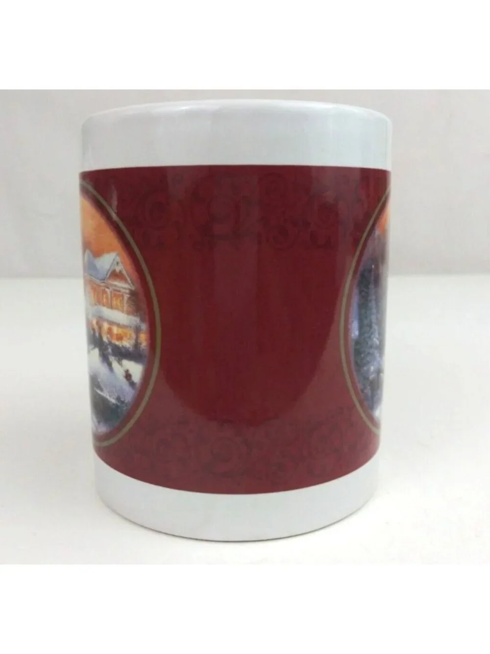 Vintage Thomas Kinkade Victorian Christmas II Coffee Mug Cup 3.75